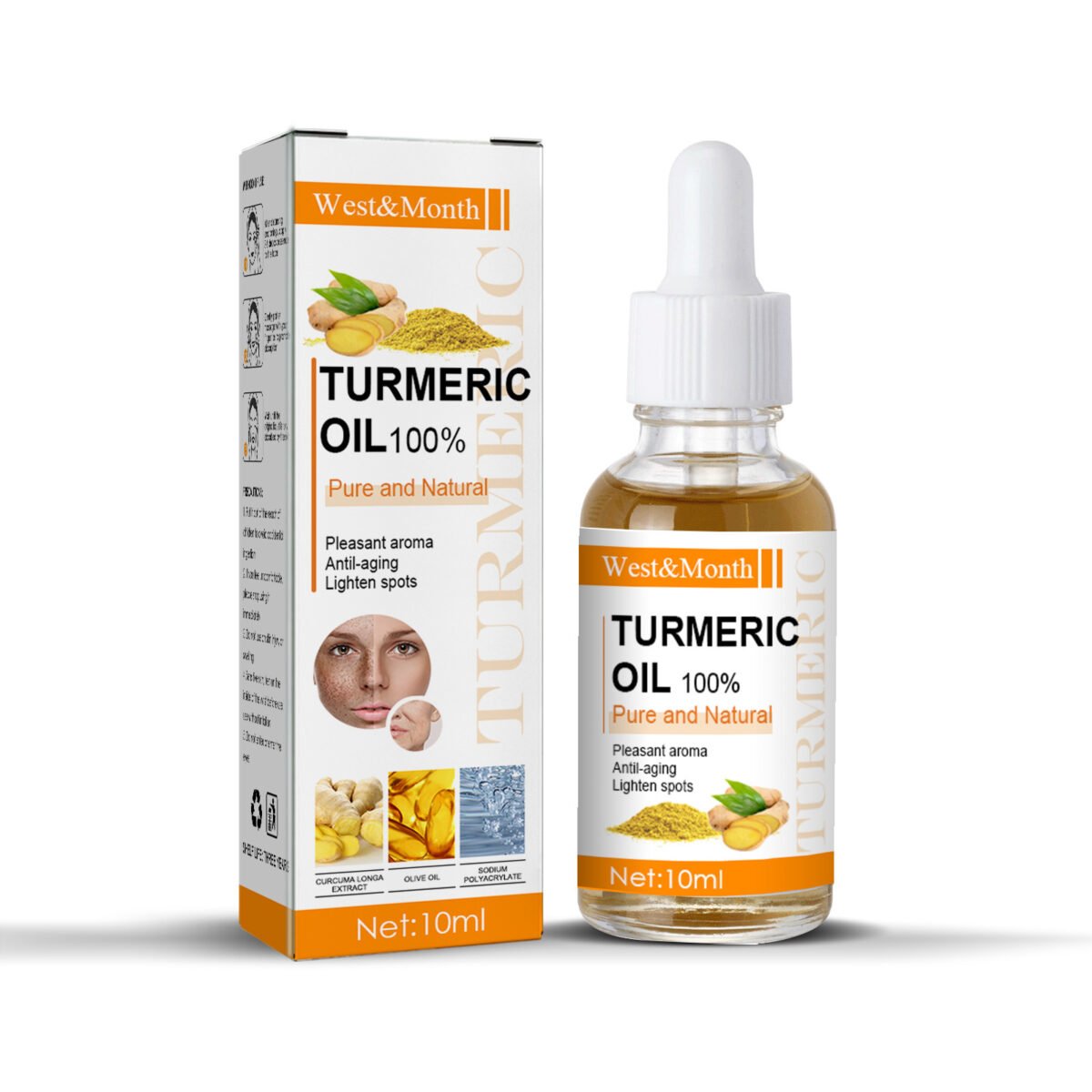 04ed9d83 375d 4b9a bab1 46f71e95c00b West&Month Turmeric Essential Oil Face Skin Anti-Wrinkle Lift Blemish Reduction Skin Care Moisturising Oil