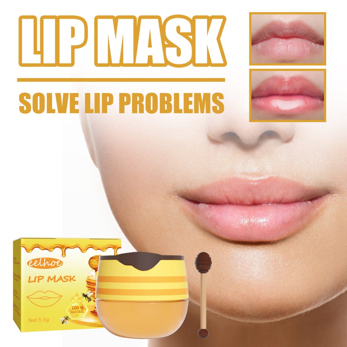 e0805f37 3a31 414f ad09 61b951f794f5 EELHOE Honey Lip Mask Moisturising Exfoliating Lip Care Bee Lipstick
