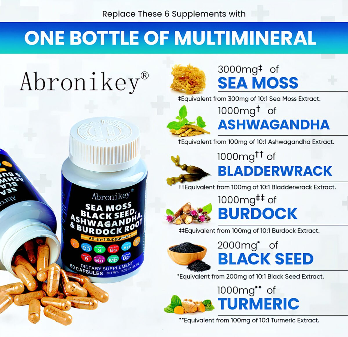 43c47d1f 68f2 4a5c 8fbd 2e86f1350f15 Abronikey Sea Moss, 120 CapsulesImmune Support Digestive Health Natural Sea Moss Supplement Rich In Minerals & Vitamins