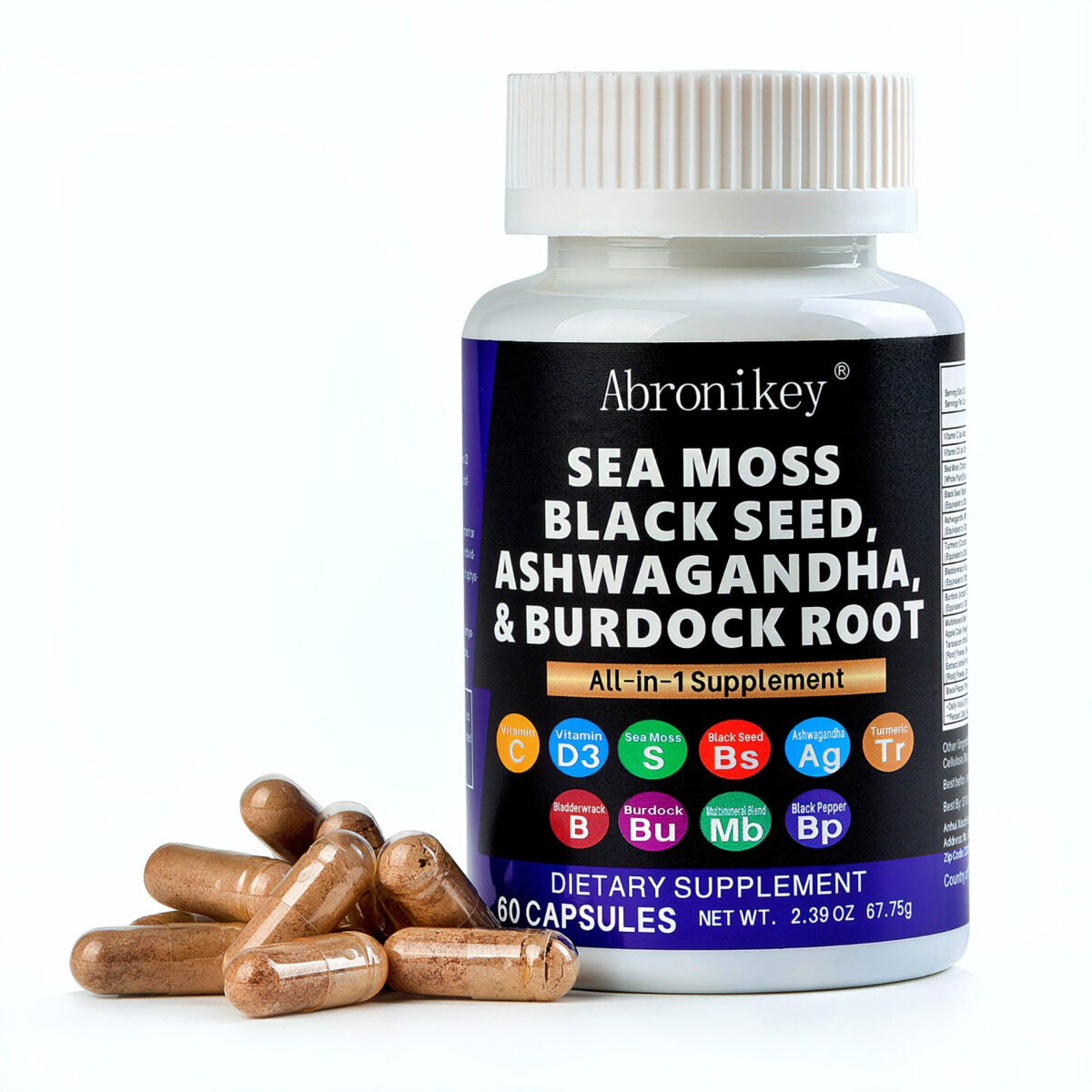 f8d11e66 6234 49d9 9b62 c7bd9f27d3bc Abronikey Sea Moss, 120 CapsulesImmune Support Digestive Health Natural Sea Moss Supplement Rich In Minerals & Vitamins